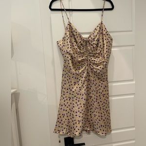 Zara Printed flower dress with drawstring